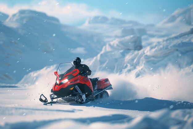 Invigorating crosscountry snowmobiling adventures