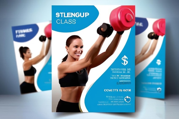 Photo invigorating fitness class flyer