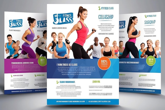 Photo invigorating fitness class flyer