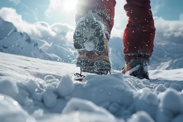 Photo invigorating snowshoeing treks through snowy lands