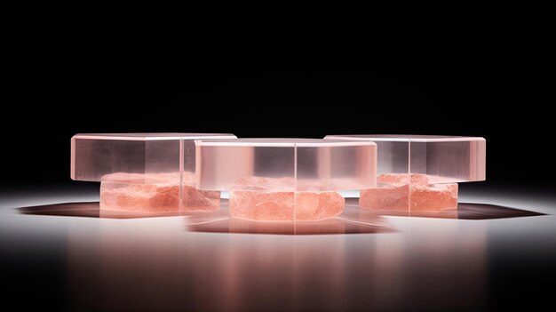 Invisible ice podium diffused lighting coral for serene product display