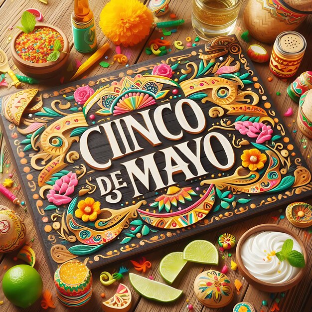 Foto carta d'invito per le celebrazioni del cinco de mayo