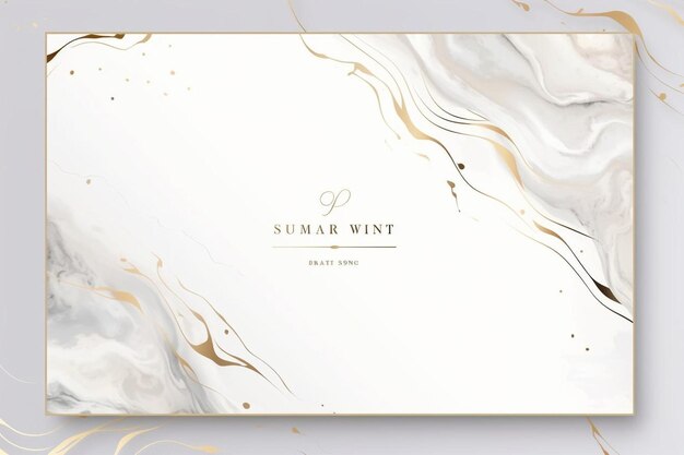 Photo invitation card with luxury marble texture in white color formal premium background template for