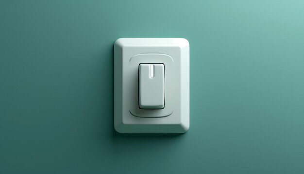 an invitation design with a minimalist 3D power switch in the off position