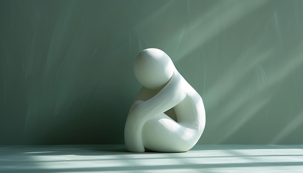 an invitation with a minimalist 3D depiction of a figure in peaceful slumber