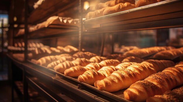 Inviting lebanese bakery with pita and baklava