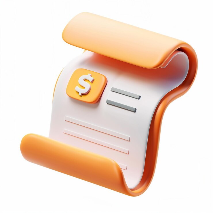 invoice icon 3D rendering witte achtergrond generatieve AI