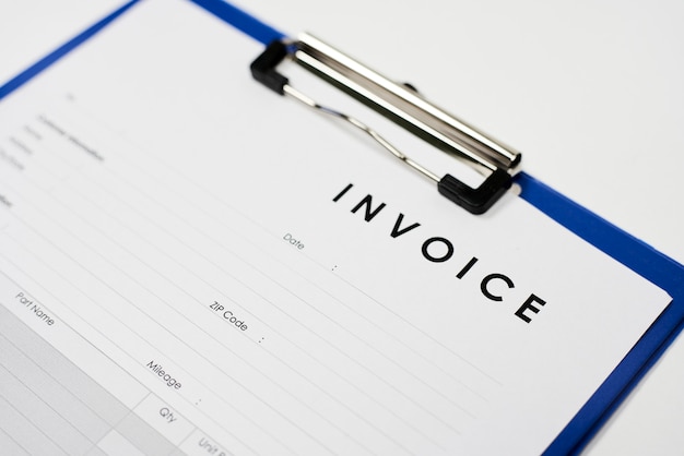 Invoice on white