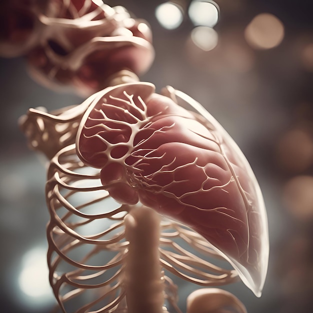 Inwendige organen van de mens Anatomie van het menselijk lichaam 3D-illustratie