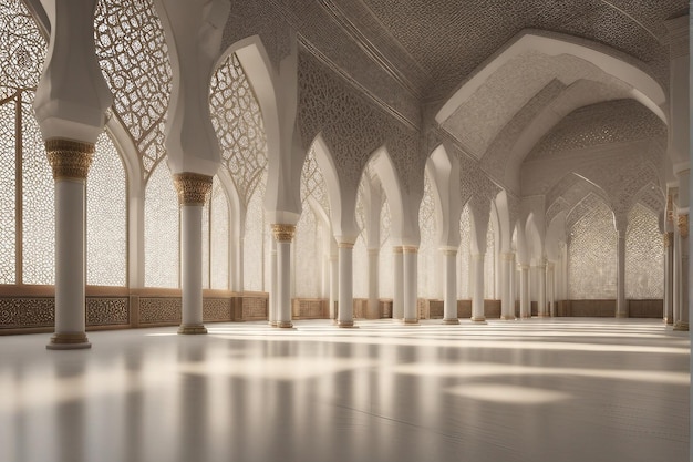 Inwendige reflectie Gratis binnenbeeld van de moskee voor Eid Mubarak