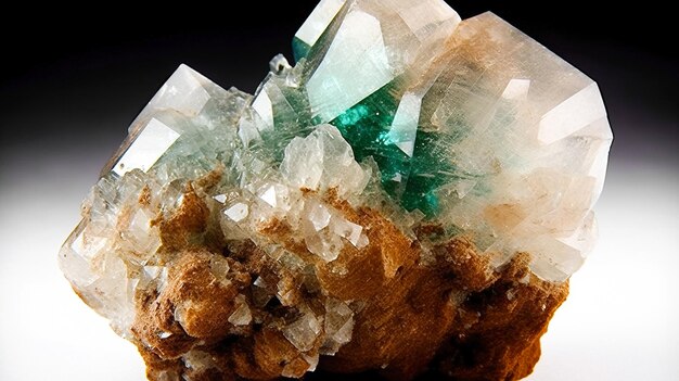 Inyoite is rare precious natural geological stone on gradient background in low key isolate Header