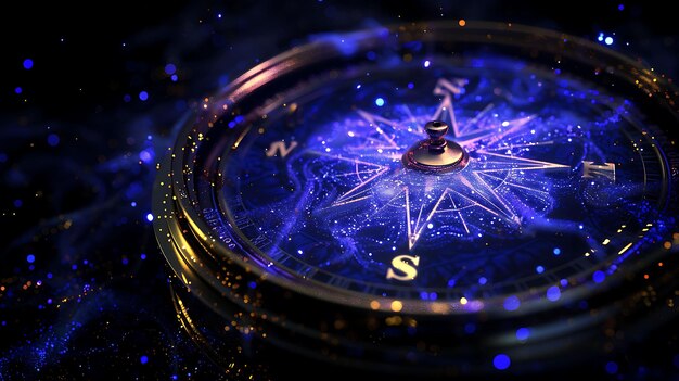 Iolite Dust Compass With Blue Violet Glowing Dust Compass Pa Effect FX Texture Film Fillter BG Art