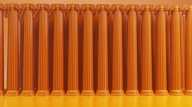 Photo ionic columns 3d render.