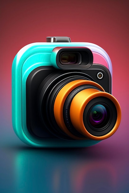 ios app icoon ontwerp van een skeuomorfe camera