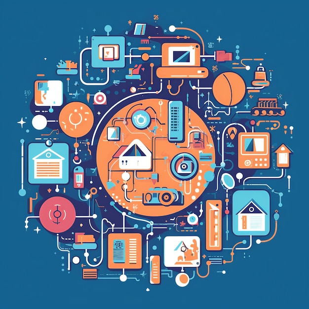 Foto iot-communicatieprotocollen illustratie