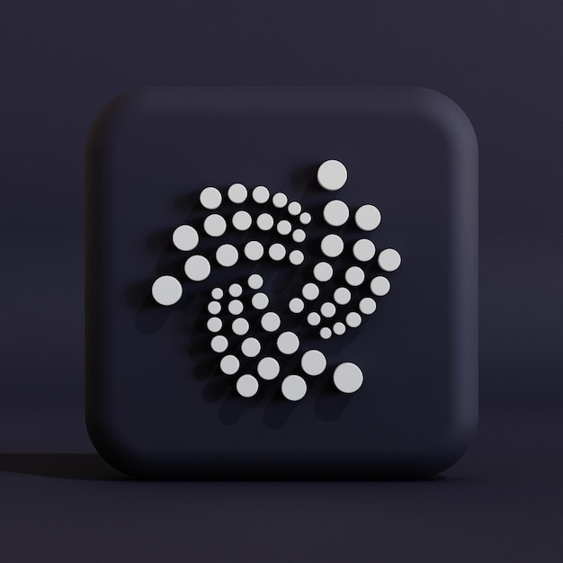 사진 iota 암호 화폐 기호 로고 3d 그림