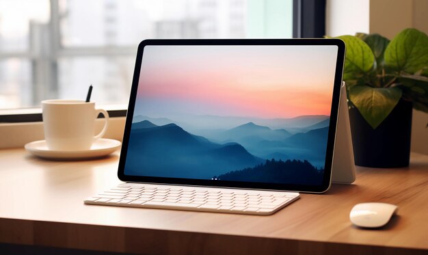 An iPad Pro mockup on a desk