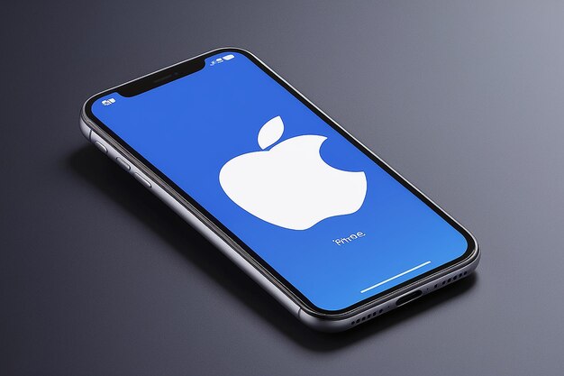 Photo iphone 14 mockup with floating like facebook icon