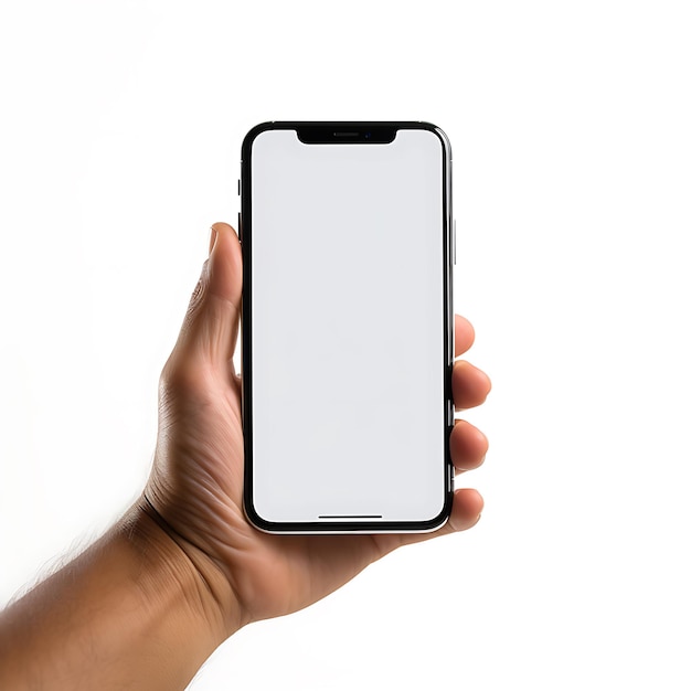 iPhone mockup with hand