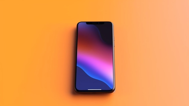 An iphone x mock with a curved screen and a curved back generative ai