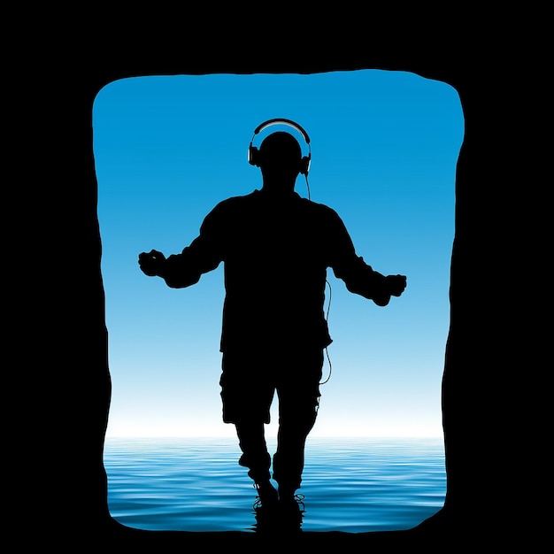 Икона iPod с силуэтом музыки