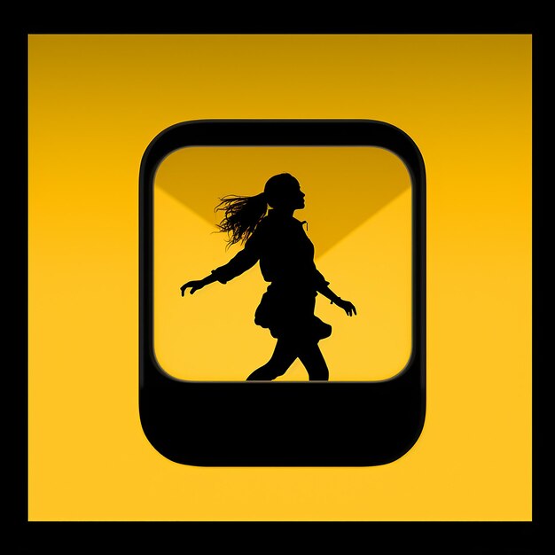 An iPod icon with silhouetted music