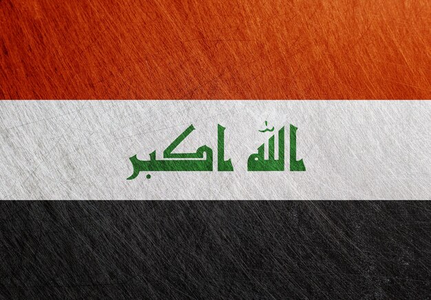 Irak vlag metalen vintage retro bekraste stalen achtergrond