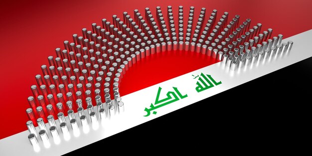 Irak vlag stemmen parlementaire verkiezing concept 3D illustratie