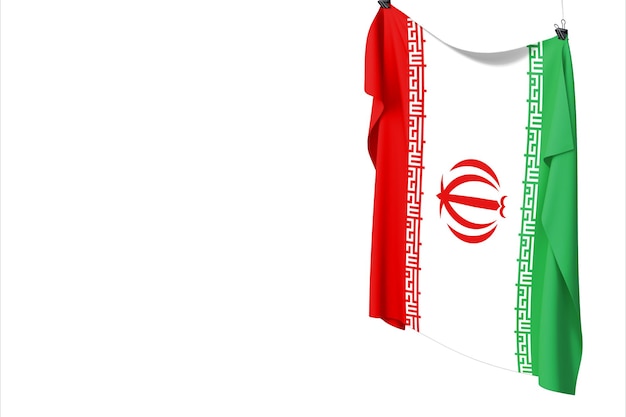 Флаг Ирана 3d-рендеринг, изображающий символ победы, завоевания