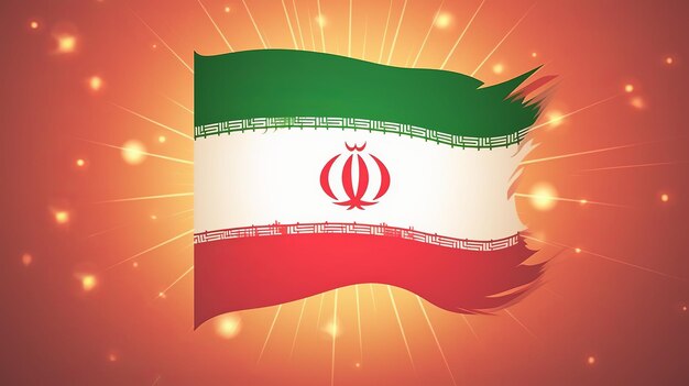 Foto simbolo dello stato di bandiera dell'iran isolato su sfondo banner nazionale ai generativo