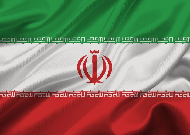 Iran flag waving in the wind