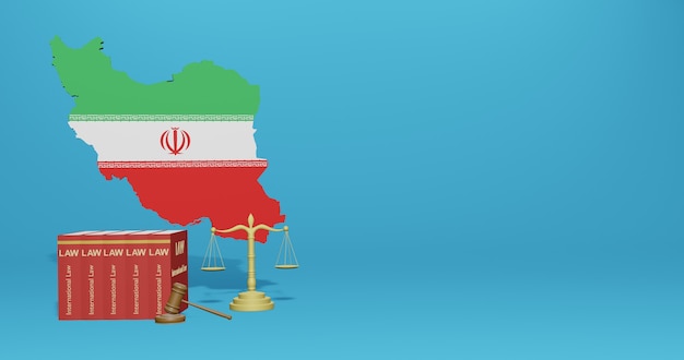 Photo iran law for infographics, social media content in 3d rendering