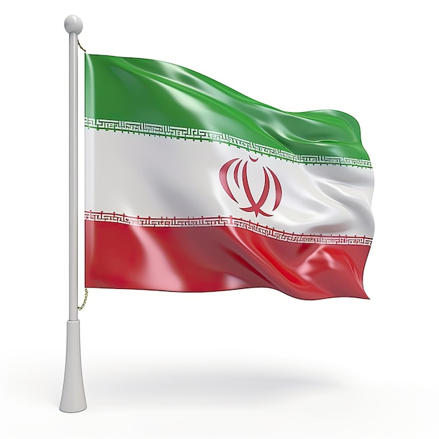 Iranian flag on a white background