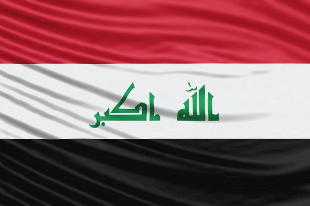 Iraq Flag Wave Close Up, national flag background