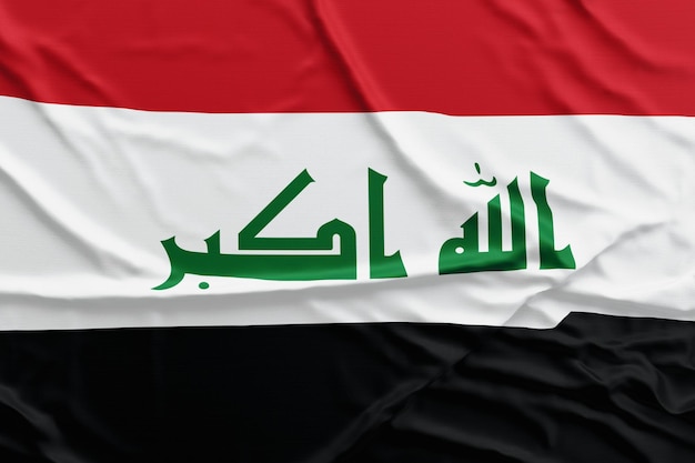 Iraq Flag waving 3d Rendering Depicting Symbol of Victory, conquest, National Celebrations