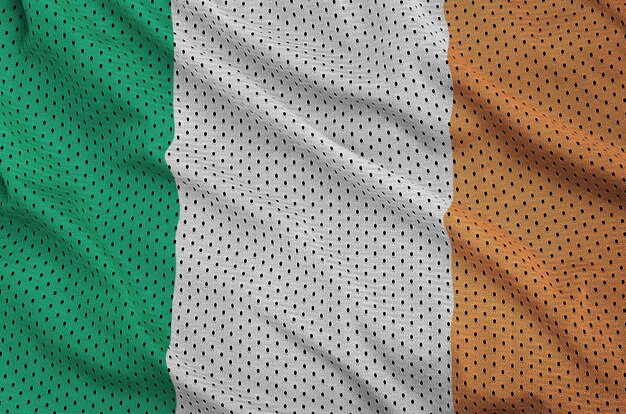 Bandiera dell'irlanda stampata su un tessuto a rete per abbigliamento sportivo in nylon poliestere