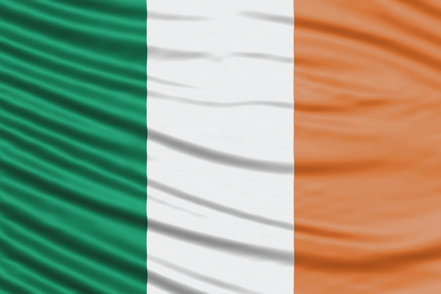 Ireland Flag Wave Close Up, national flag background