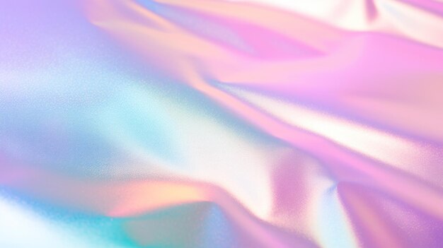 Iridescen holographic background with a smooth wave pattern Colorful abstract glittery texture