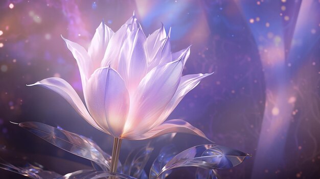 Iridescent Crystal Tulip Soft Purple Light