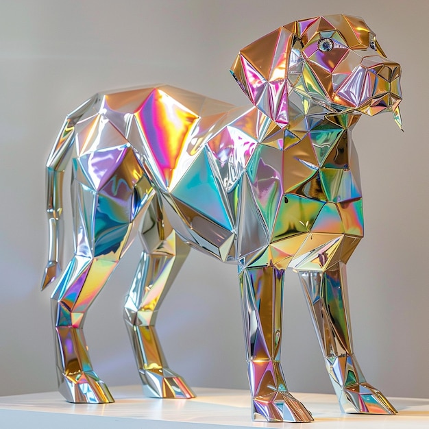 Iridescent foil Robot Dog Character