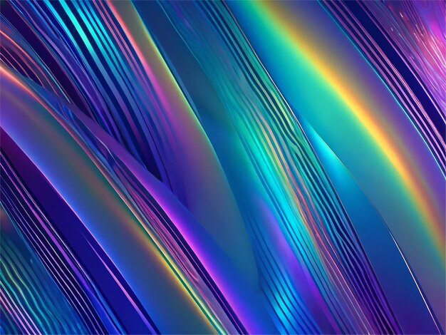 Photo iridescent holographic abstract rainbow seamless pattern vibrant background in 80s and 90s style