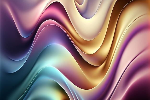 Iridescent holographic textural Background Gradient waves with iridescent highlights Generative AI illustration