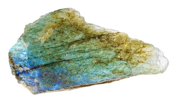 Foto iridescent labradorite mineraal geïsoleerd op wit