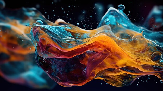 iridescent liquid oil wave background banner