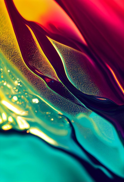 Iridescent macro background of colorful fluid liquid Minimal colorful mobile phone wallpaper