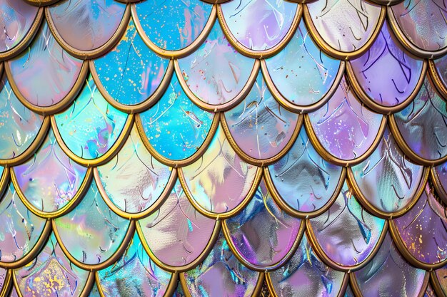 Photo iridescent mermaid scales pattern