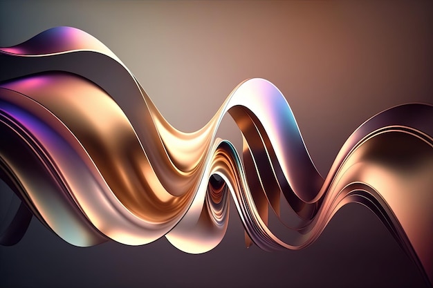 Iridescent modern retro futuristic dynamic wave in motion