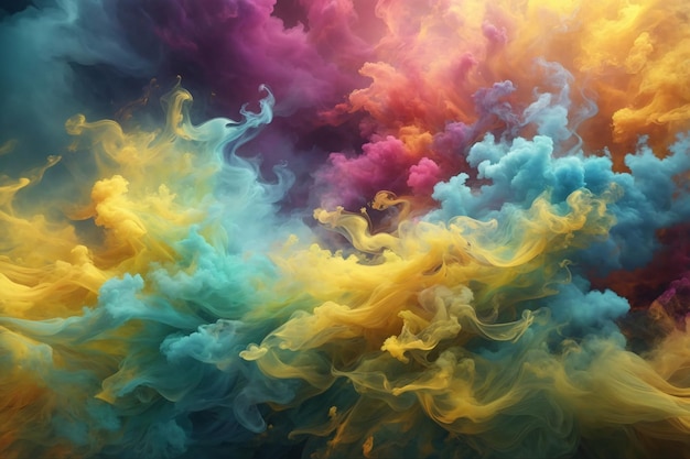 Iridescent Smoke Wallpaper Holographic Smoke Background Pastel Smoke Effects Background Smoke Wallpapers Colorful Smoke Background Abstract Smoke Wallpapers AI Generative