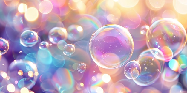 Iridescent symphony abstract background texture resembling the playful hues of soap bubbles