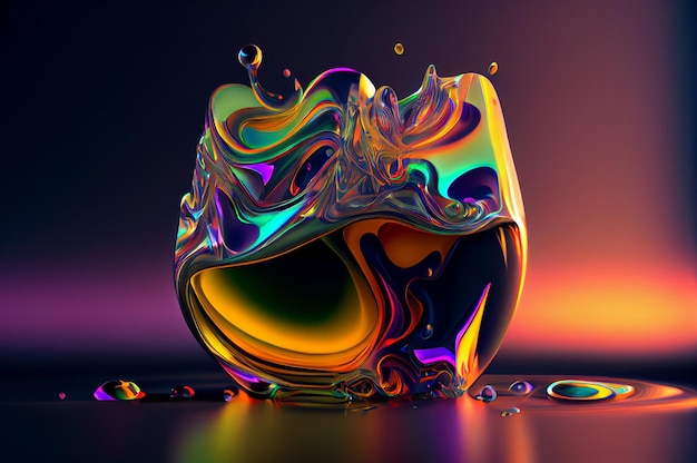 虹色のトレンディな抽象アート Ai ジェネレーティブ